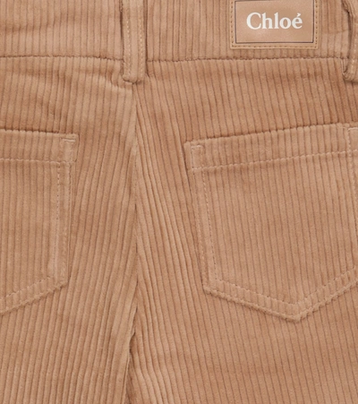 Chloé Stretch-cotton Corduroy Straight Pants In Beige