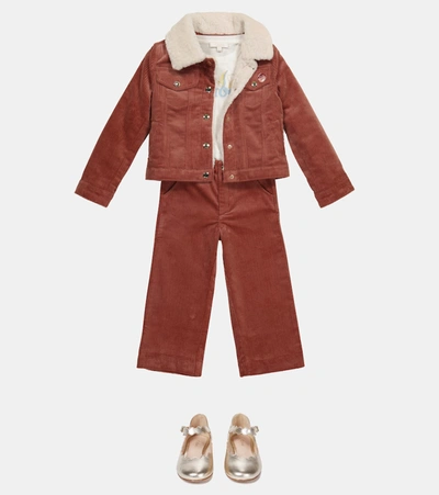 Shop Chloé Kids Stretch-cotton Corduroy Jacket In Pink