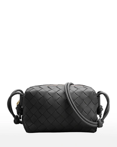 Bottega Veneta Mini Loop Camera Intrecciato Leather Crossbody Bag - Siren/Gold