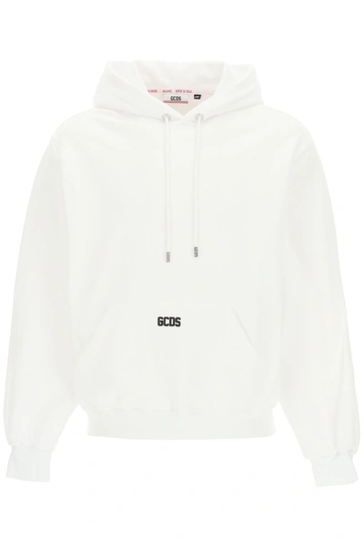 Shop Gcds Hoodie With Rubberized Micro Logo In Mixed Colours