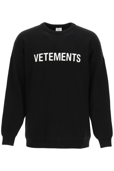 Shop Vetements Logo Print Sweater In Mixed Colours