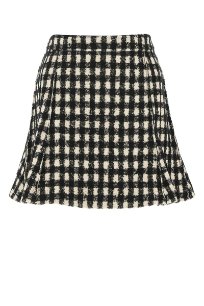 Shop Chloé Checked Mini Skirt In Multi