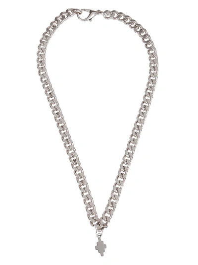 Shop Marcelo Burlon County Of Milan Cross Pendant Chain Necklace In Silver