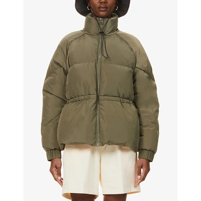 Shop Ganni High-neck Quilted Shell-down Jacket In Kalmata