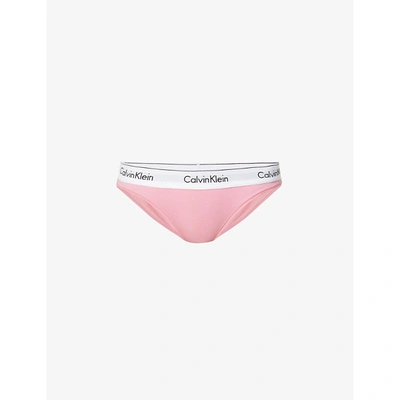 Shop Calvin Klein Modern Stretch-cotton Bikini Briefs In Rosey Dream