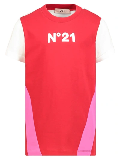 Shop N°21 Kids T-shirt For Girls In Red