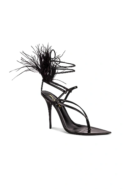 Shop Saint Laurent Nue Sandals In Noir