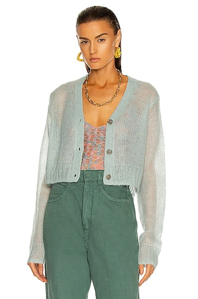 Shop Acne Studios Kodilia Mohair Cardigan In Pale Blue