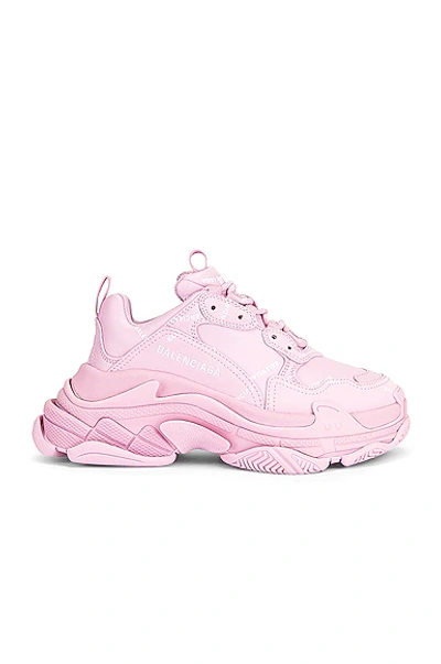 Shop Balenciaga Triple S Sneakers In Pink & White