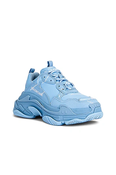 Shop Balenciaga Triple S Sneakers In Light Blue & White