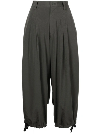 Shop Y's High-waisted Drop-crotch Pants In Grün