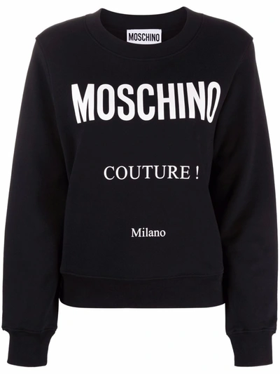 Shop Moschino Couture Logo-print Sweatshirt In Schwarz
