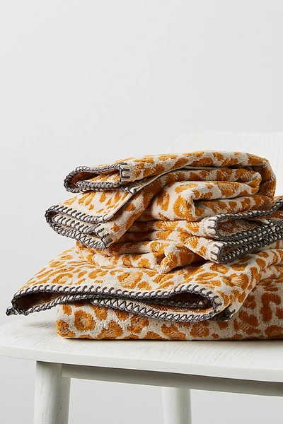 Shop Anthropologie Lola Leopard Towel Collection In Yellow