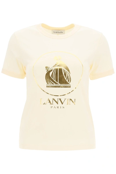 Shop Lanvin Mère Et L'enfant Logo T-shirt In Beige