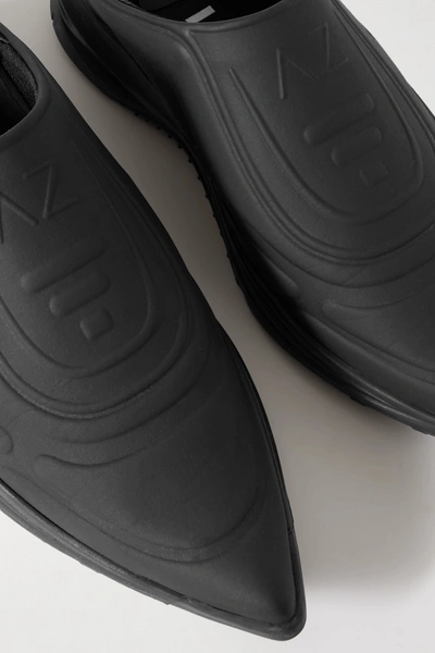 Shop Az Factory Collapsible-heel Neoprene And Mesh Slip-on Sneakers In Black