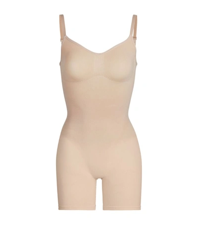 Shop Skims Mid-thigh Sculpting Bodysuit In Nude