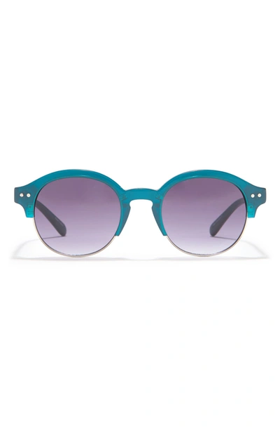 Isaac Mizrahi New York 49mm Round Sunglasses In Green/gray