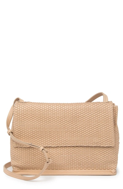 Shop Christopher Kon Woven Leather Crossbody Bag In Nude