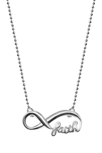 Shop Alex Woo Sterling Silver Infinite Faith Pendant Necklace In White