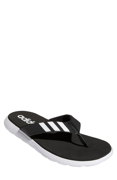 Shop Adidas Originals Comfort Flip Flop In Black/ White