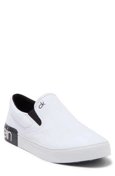 Calvin Klein Ryor Casual Slip-on Sneakers Men's Shoes In White | ModeSens