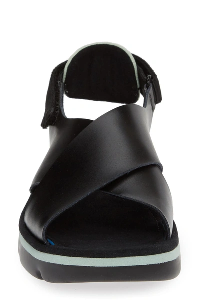 Shop Camper Oruga Slingback Sandal In Black Leather