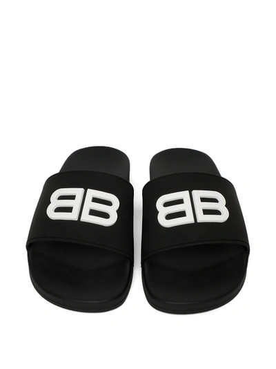 Shop Balenciaga Bb Logo Slide Sandal