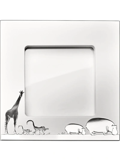 Shop Christofle Savane 9cm X 9cm Silver-plated Picture Frame In White