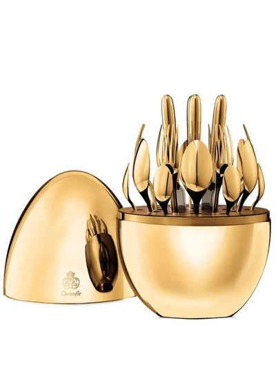 Shop Christofle Mood 24kt Gold Gilded Flatware Set (6-person Setting)