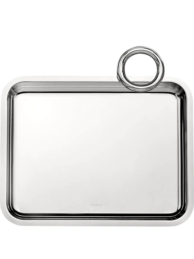 Shop Christofle Vertigo 20cm X 16cm Silver-plated 1-handle Tray