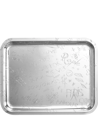 Shop Christofle Graffiti 36x28cm Silver-plated Rectangular Tray