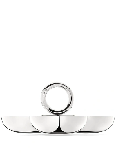 Shop Christofle Vertigo Small Three-part Silver-plated Server