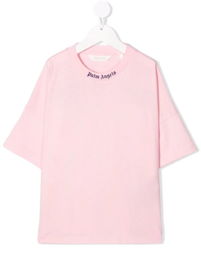 Shop Palm Angels Logo-print T-shirt In Pink