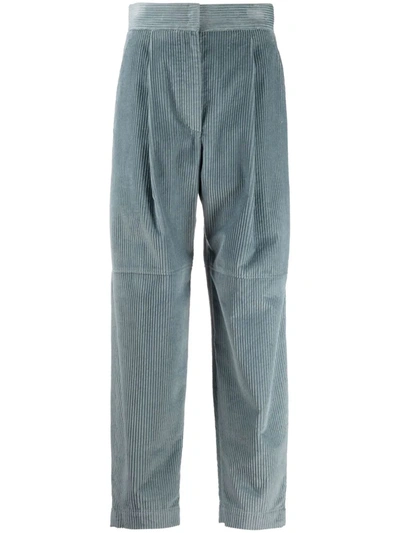 Shop Brunello Cucinelli Tapered Corduroy Trousers In Blue
