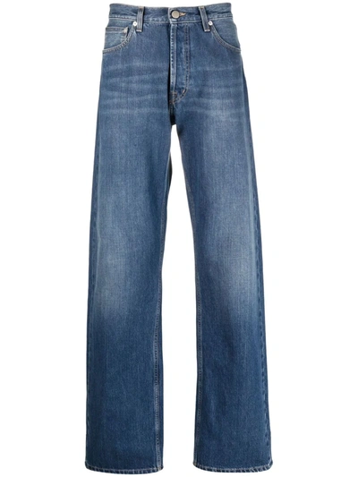 Shop Alexander Mcqueen Wide-leg Japanese Denim Jeans In Blue