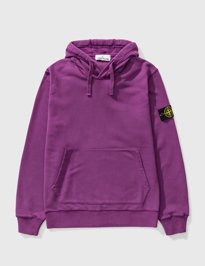 Stone Island Logo patch Pullover Hoodie In Magenta ModeSens