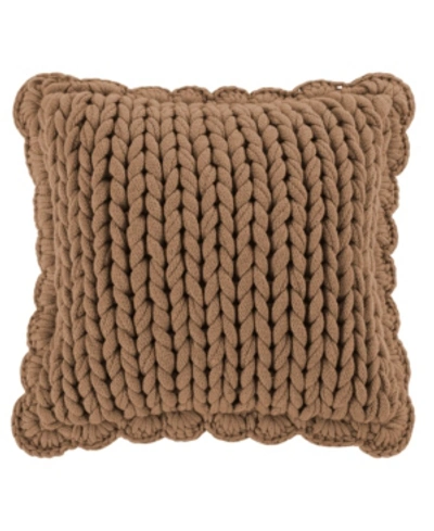Shop American Heritage Textiles Chunky Knit Decorative Pillow, 14" X 14" In Rust