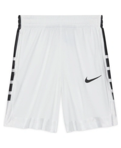 Shop Nike Big Boys Basketball Dri-fit Elite Shorts, Extended Sizes In White