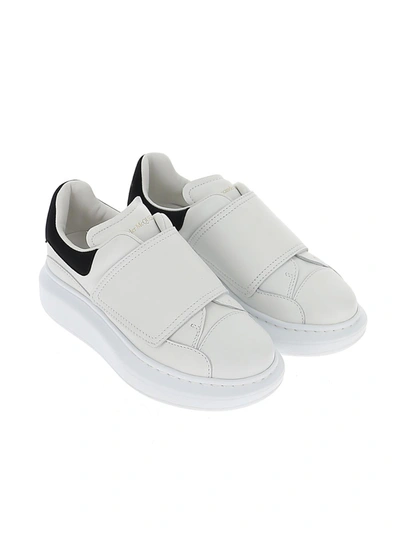 Shop Alexander Mcqueen Kids Oversized Velcro Strap Sneakers In White