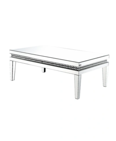 Shop Acme Furniture Lotus Coffee Table In Mirrored And Faux Crystals Inlay
