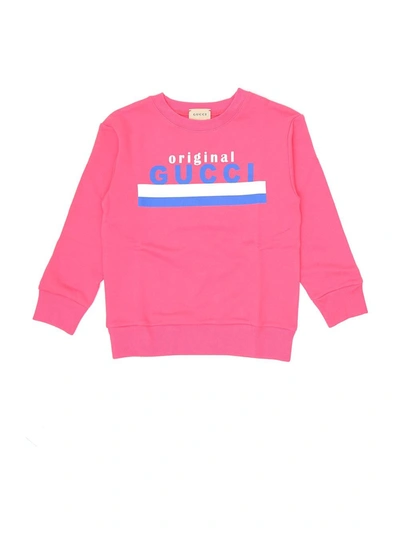 Shop Gucci Kids Original Logo Print Sweatshirt In Pink