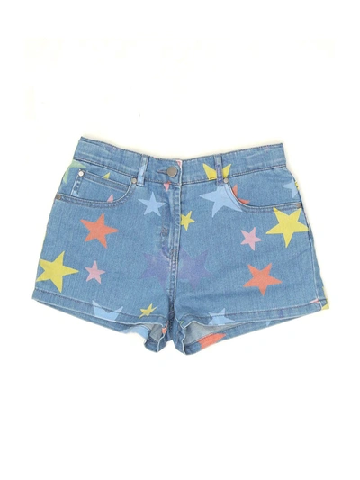 Shop Stella Mccartney Kids Star Print Denim Shorts In Multi