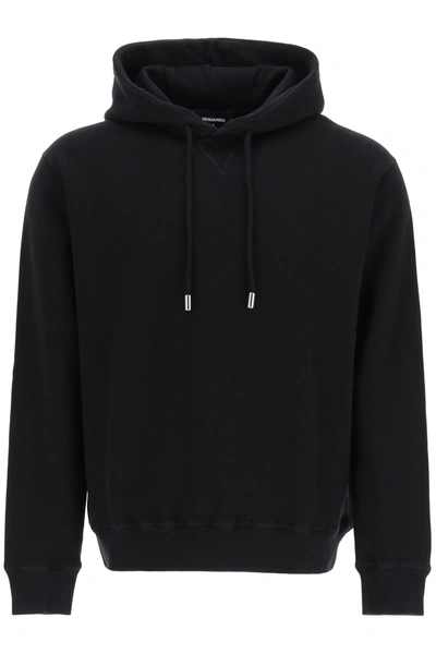 Shop Dsquared2 Logo Hoodie Sweatshirt In Black