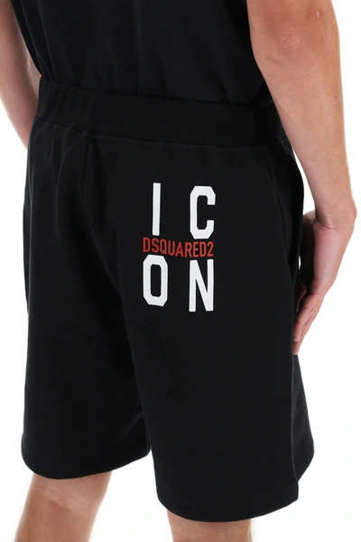Shop Dsquared2 Icon Jogging Shorts In Black,white,red