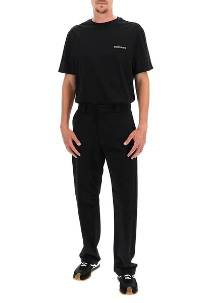 Shop Loewe Drill Cotton Pants In Black