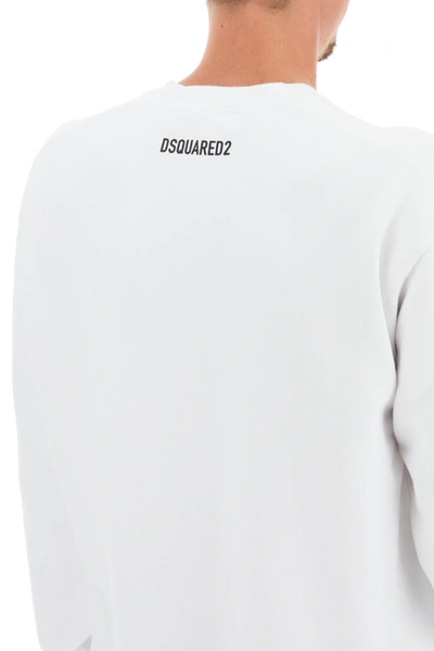 Dsquared2 Icon Ciro Print Cotton Jersey Sweatshirt In White | ModeSens
