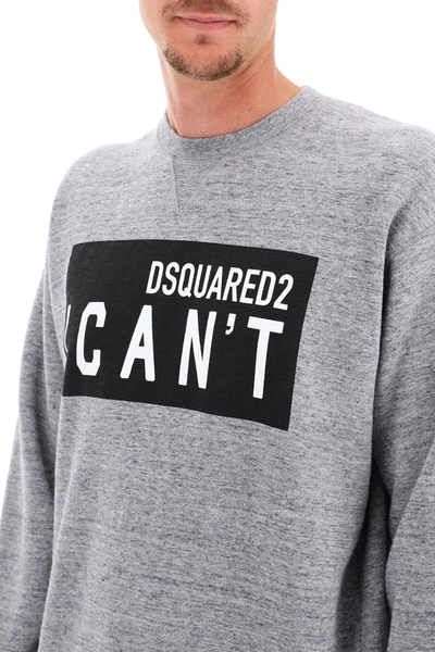 Shop Dsquared2 I Can't Logo Sweatshirt In Grey