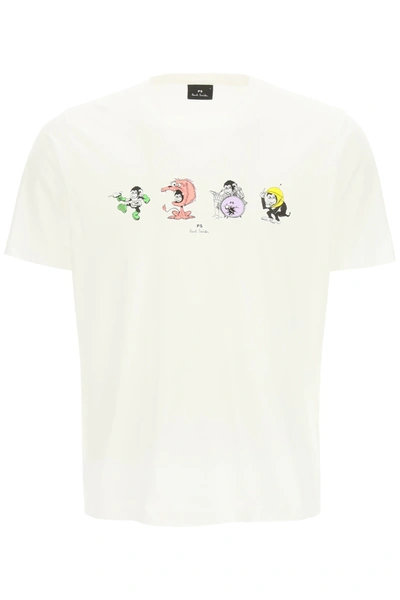 Shop Ps By Paul Smith Monkeys Print T-shirt In White
