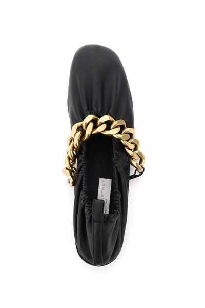 Shop Stella Mccartney Falabella Chain Ballet Flats In Black