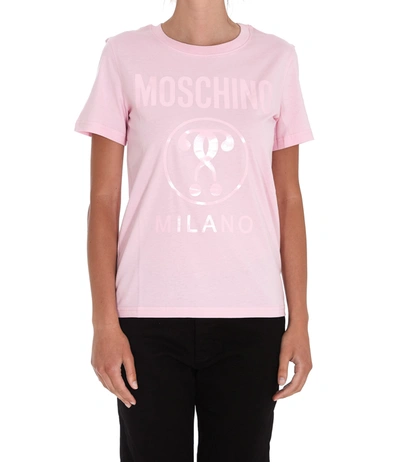 Shop Moschino Logo T-shirt In Pink